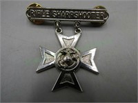 Vintage sterling Rifle Sharpshooter pin!