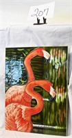 Hand Painted Porcelain Tiles - Flamingos