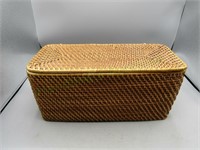 Woven cane toilet tank lidded basket!