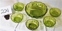Vintage Green Glass Bowls