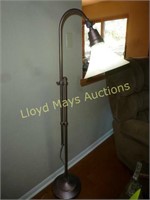 Goose Neck Metal Pole Lamp w/ Frosted Glass Shade