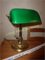 Vintage Brass & Frosted Glass Desk Lamp
