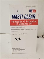 (2x) Masti-Clear Penicillin G Procaine, Sesame Oil