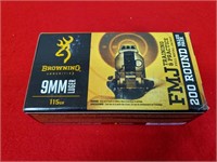 200 Rounds of Browning 9mm Luger 115GR FMJ