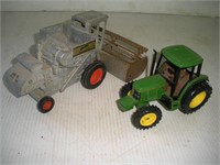 (2) Die Cast Toy Tractors   Largest - 9 Inches