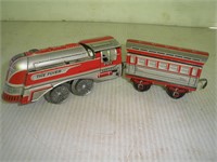 Metal Engine & Car Train  Total Length 10 Inches