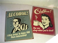 (2) Metal Signs   12x16 Inches