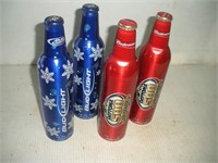 (4) Budweiser Advertising Aluminium Bottles