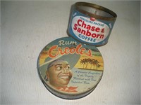 (2) Vintage Advertising Tins  Largest - 7 Inches
