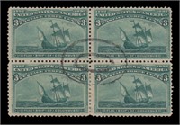 US Stamps #232 Used Block of 4 CV $130