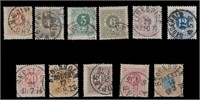 Sweden Stamps #17-27 Used 1872 Numerals CV $498