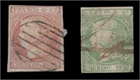 Spain Stamps #9, 15 Used Isabella CV $250