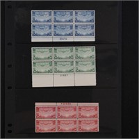 US Stamps #C20-C22 Mint NH Plate Blocks CV $190