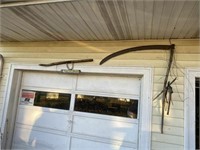 Scythe & Misc, Tools on Front of Garage