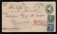 US Stamps 1898 Registered Cover to Germany
