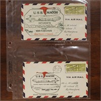 US Stamps 8 Covers Macon Airship incl War Maneuver