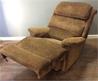 BROWN UPHOLSTERED RECLINER