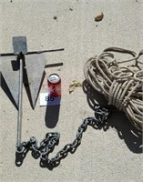 Boat anchor and rope