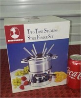 New In Box Stainless Steel Fondue Pot