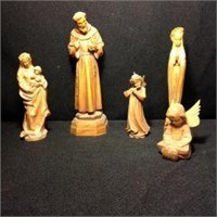 Hand Carved Wooden Religious Figures