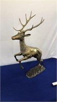 Large Brass Deer Ready to Leap