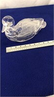 Clear Glass Duck Paper Weight