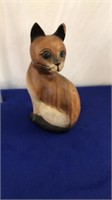 Wooden Kitty Cat Figurine