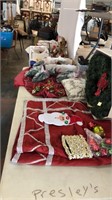 Lot of 2 Tables Full of Christmas Items