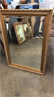 Large Framed Beveled Mirror