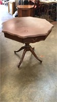 Wooden Octagon Occasional Table with A Drawer