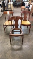 Lot of 3 Wooden "T" Back Chairs