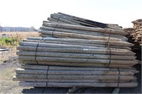 LARGE QUANTITY OF 5"x10' USED WOOD POSTS