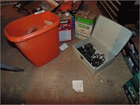Partial Camp Fuel, Trash Can w/ Nuts, Bolts, +