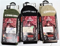 LOT of 3 "CONQUER" OTC SOCKS MED, 5-9 Size