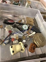 Miniatures--harmonica, jewelry, dice, trinket box