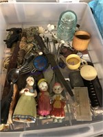 Miniatures--figurines, old silverware, insulator