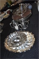 Pewter Steins, Nesting Shell Serving Dishes +