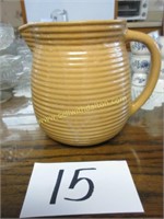 Monmouth Pottery brown pitcher hairline crack