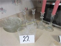 Glassware lot - candlesticks