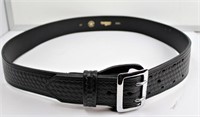 Boston Leather 2.25" Black Basket weave Duty Belt