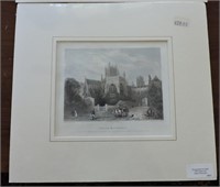 1837, B. Winkles, Steel Engraving, Wells Cathedral