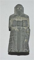 Vintage Carved Stone Figurine Holding Sword