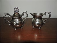 Vintage English Silver Plate Cream & Sugar