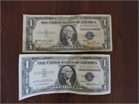 Pair of $1 Silver Certificate Notes