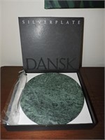 Dansk Silver Plate Marble Board