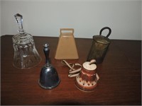 Collection of Glass, Ceramic & Metal Bells