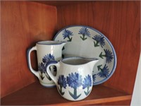 Assorted Louisville Stoneware Blue Flower Pottery