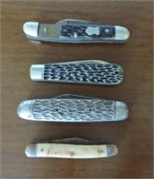 Collection of Four Vintage Folding Camp Knives