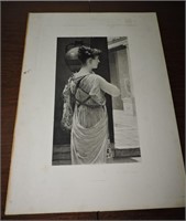 C. 1890 "The Water Carrier" ,F.D.Millet Photogravu