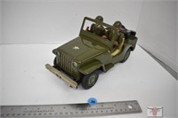 WW2 Jeep "Trademark Japan" Battery-Operated Tin